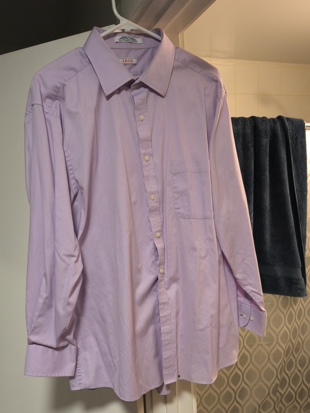 IZOD-Men's Classic Button-Down Dress Shirt - Light Lavender